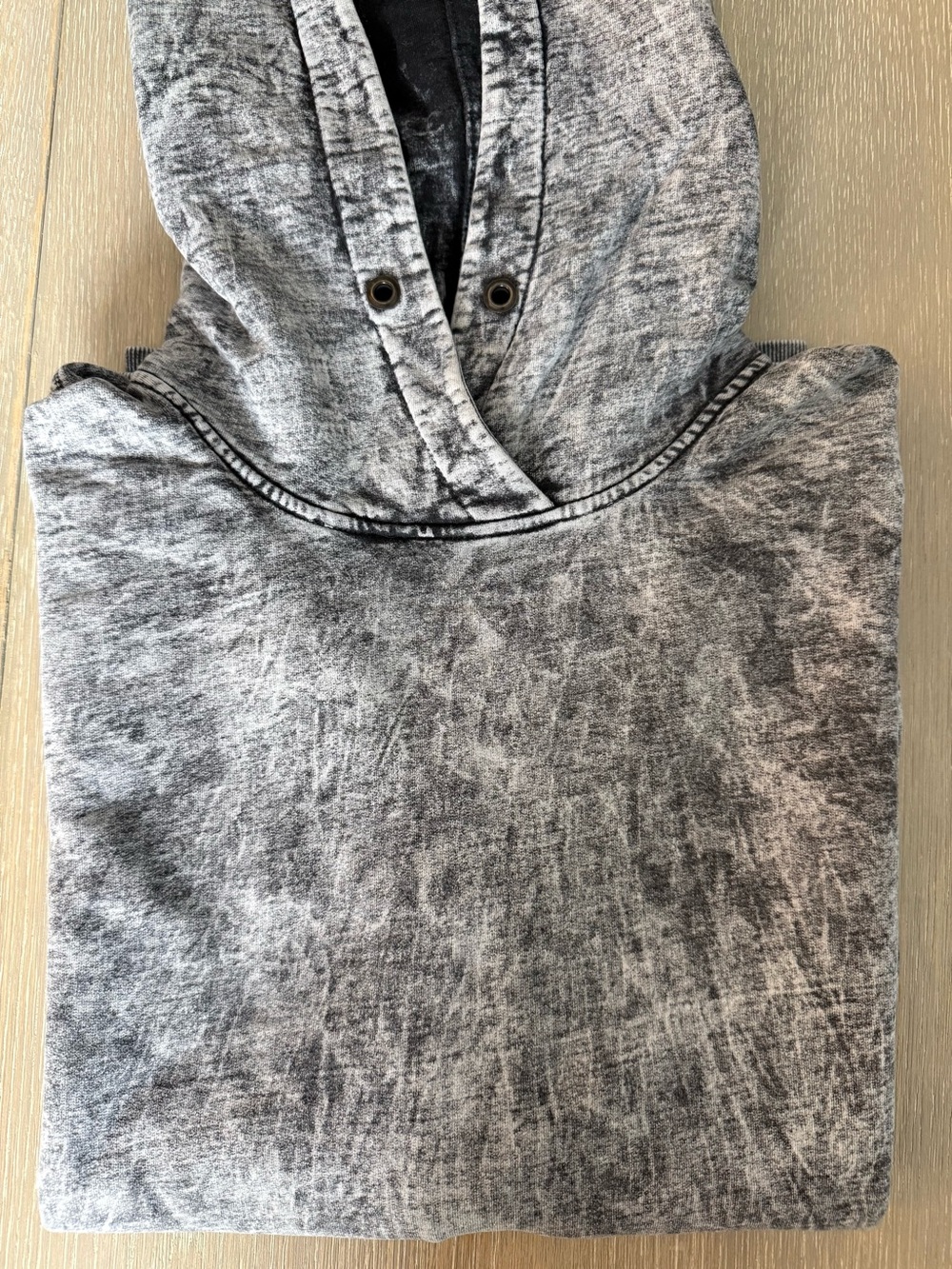 Men's Gray Mineral Wash Hoodie Sweatshirt